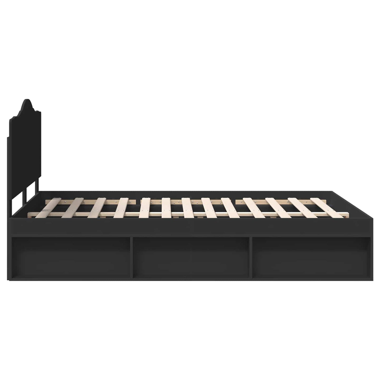 Bettrahmen Schwarz 160 x 200 cm Massives Kiefernholz