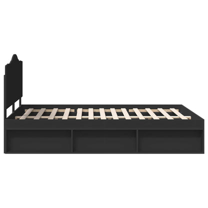 Bettrahmen Schwarz 160 x 200 cm Massives Kiefernholz