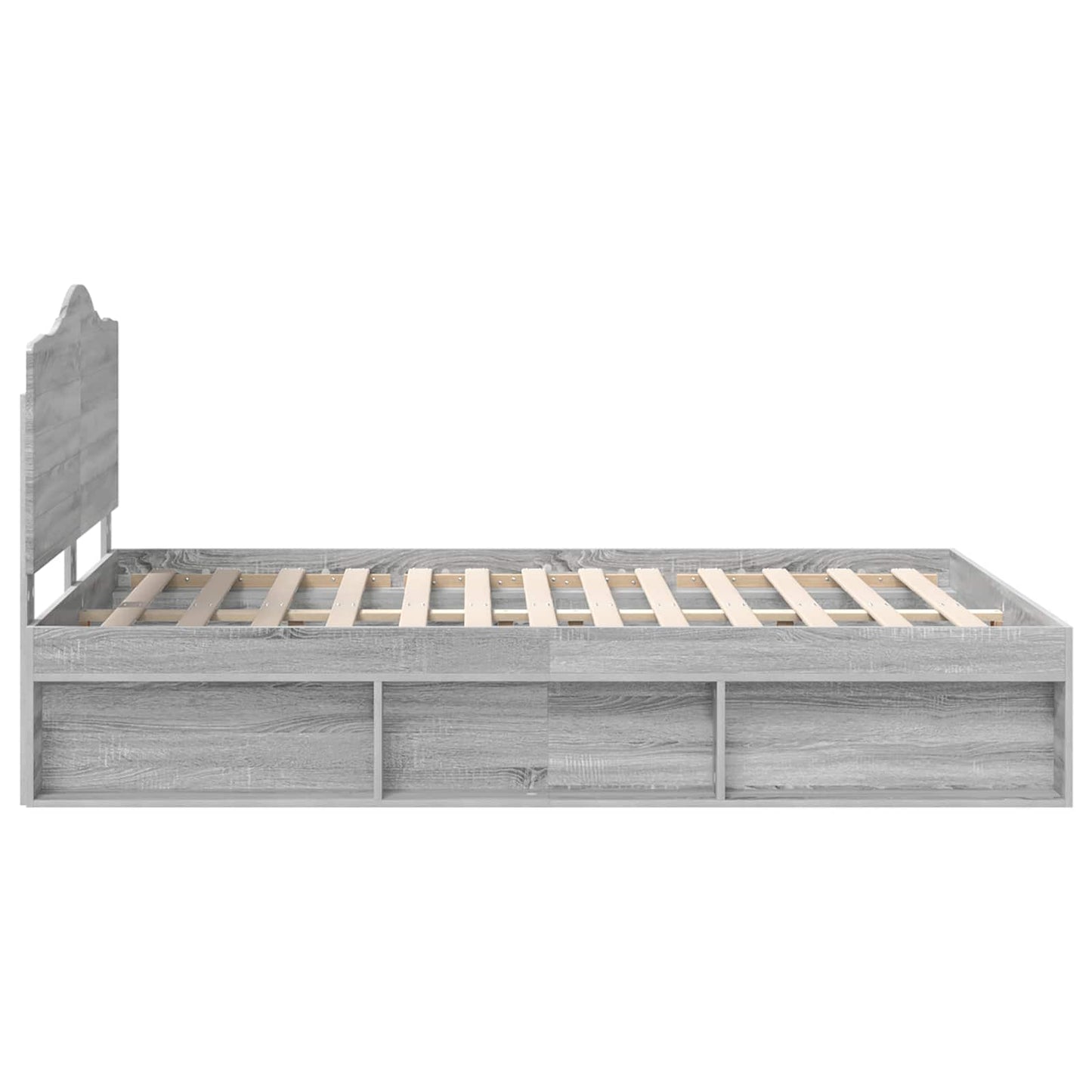Bettrahmen Graues Sonoma 160 x 200 cm Massives Kiefernholz