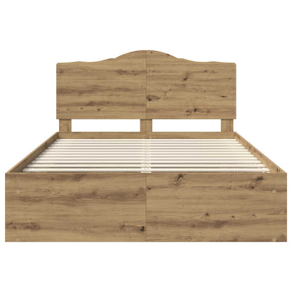 Bettrahmen mit Kopfteil Kunsthandwerk Eiche 150 x 200 cm