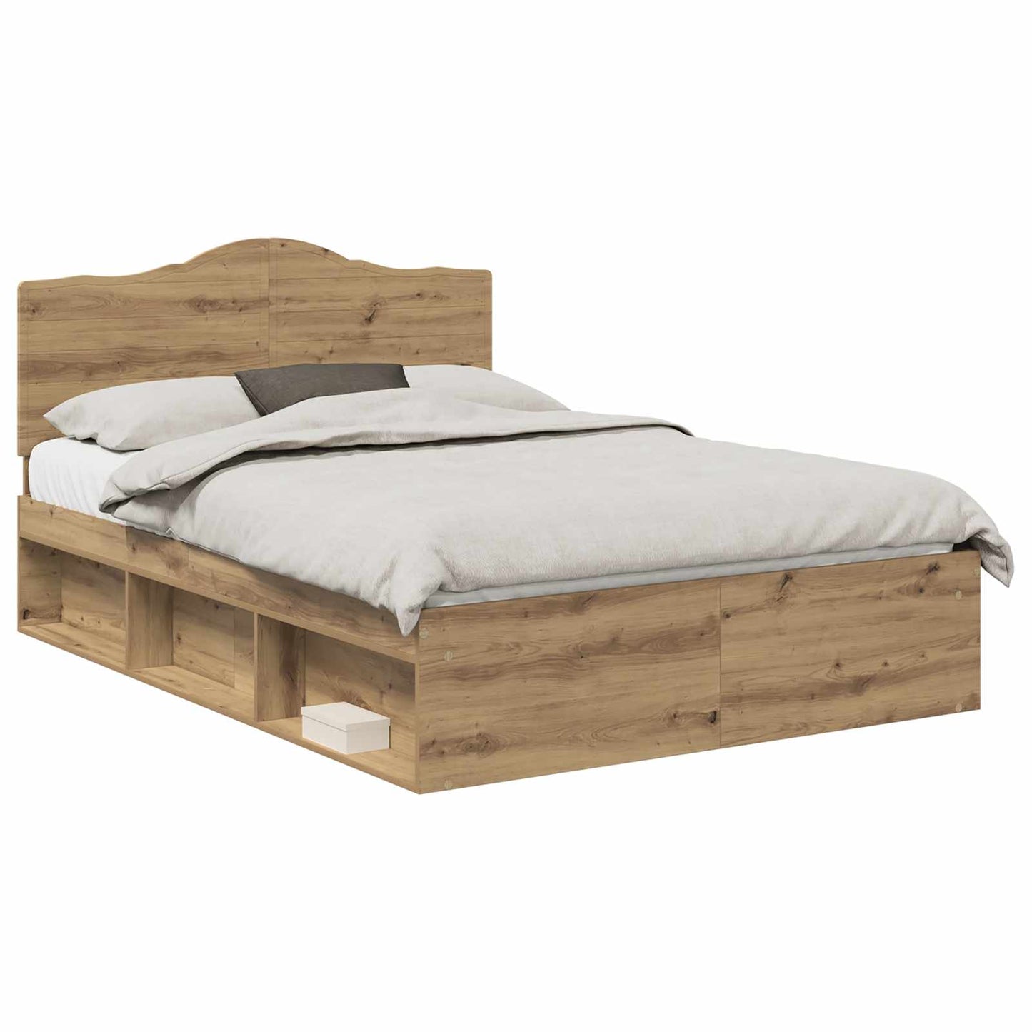 Bettrahmen mit Kopfteil Kunsthandwerk Eiche 140 x 190 cm