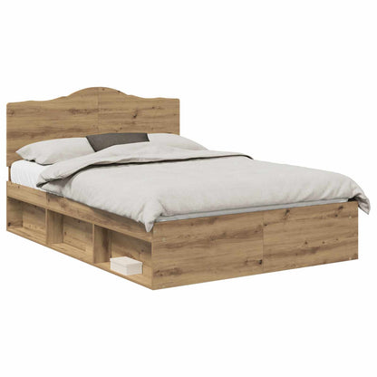 Bettrahmen mit Kopfteil Kunsthandwerk Eiche 140 x 190 cm