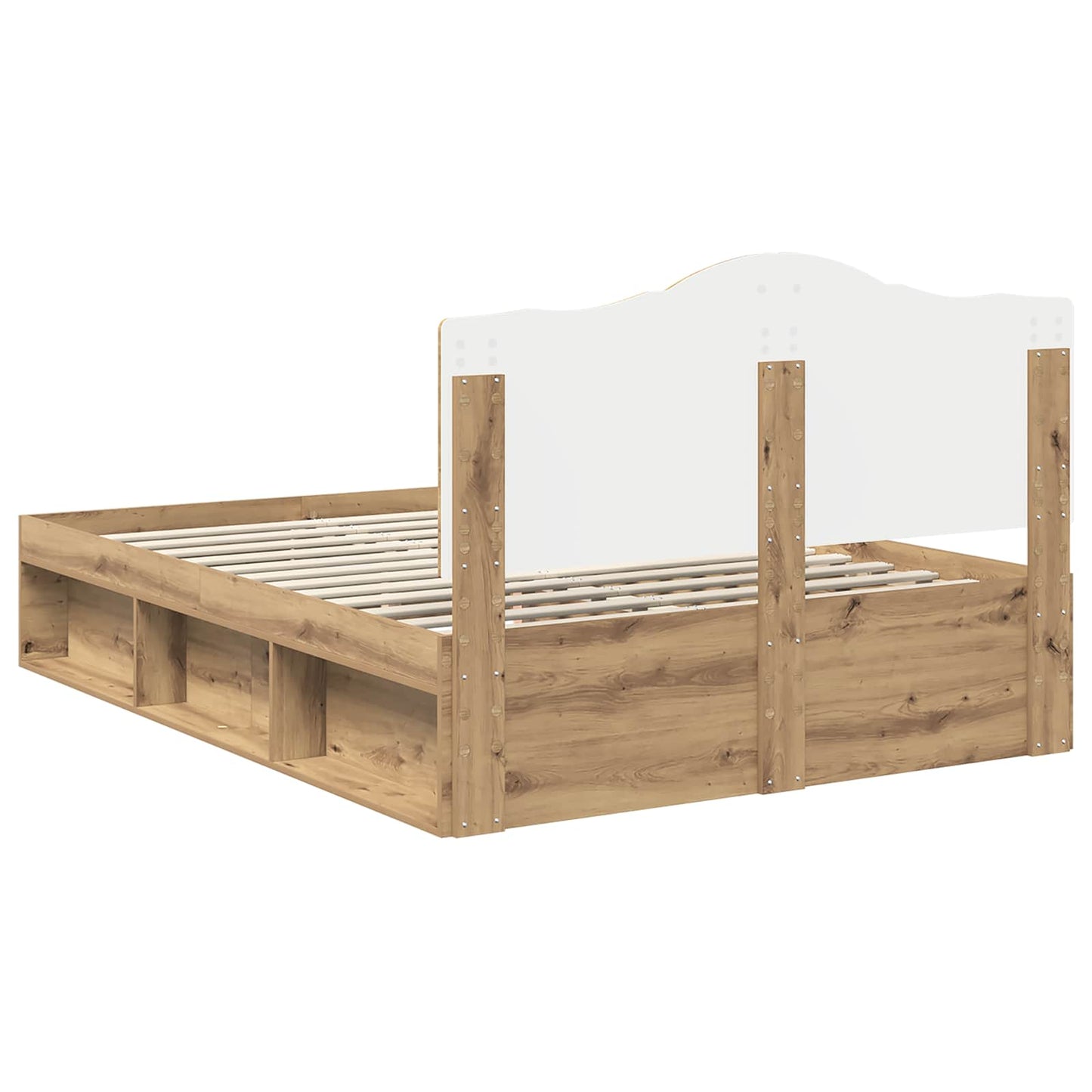 Bettrahmen mit Kopfteil Kunsthandwerk Eiche 140 x 190 cm