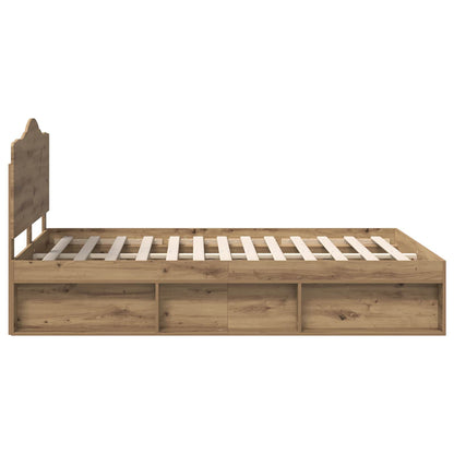 Bettrahmen mit Kopfteil Kunsthandwerk Eiche 140 x 190 cm