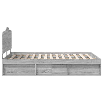 Bettrahmen Graues Sonoma 120 x 200 cm Massives Kiefernholz