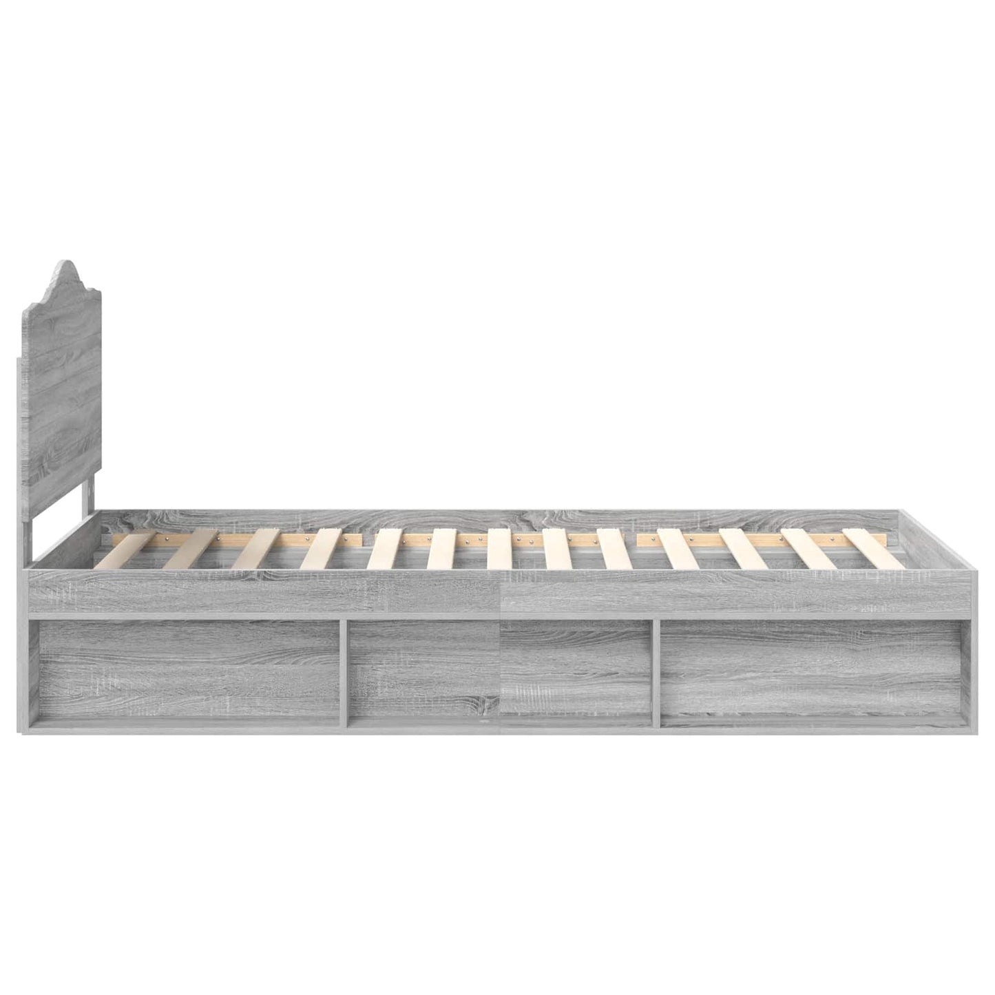 Bettrahmen Graues Sonoma 100 x 200 cm Massives Kiefernholz