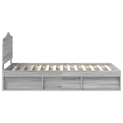 Bettrahmen Graues Sonoma 100 x 200 cm Massives Kiefernholz