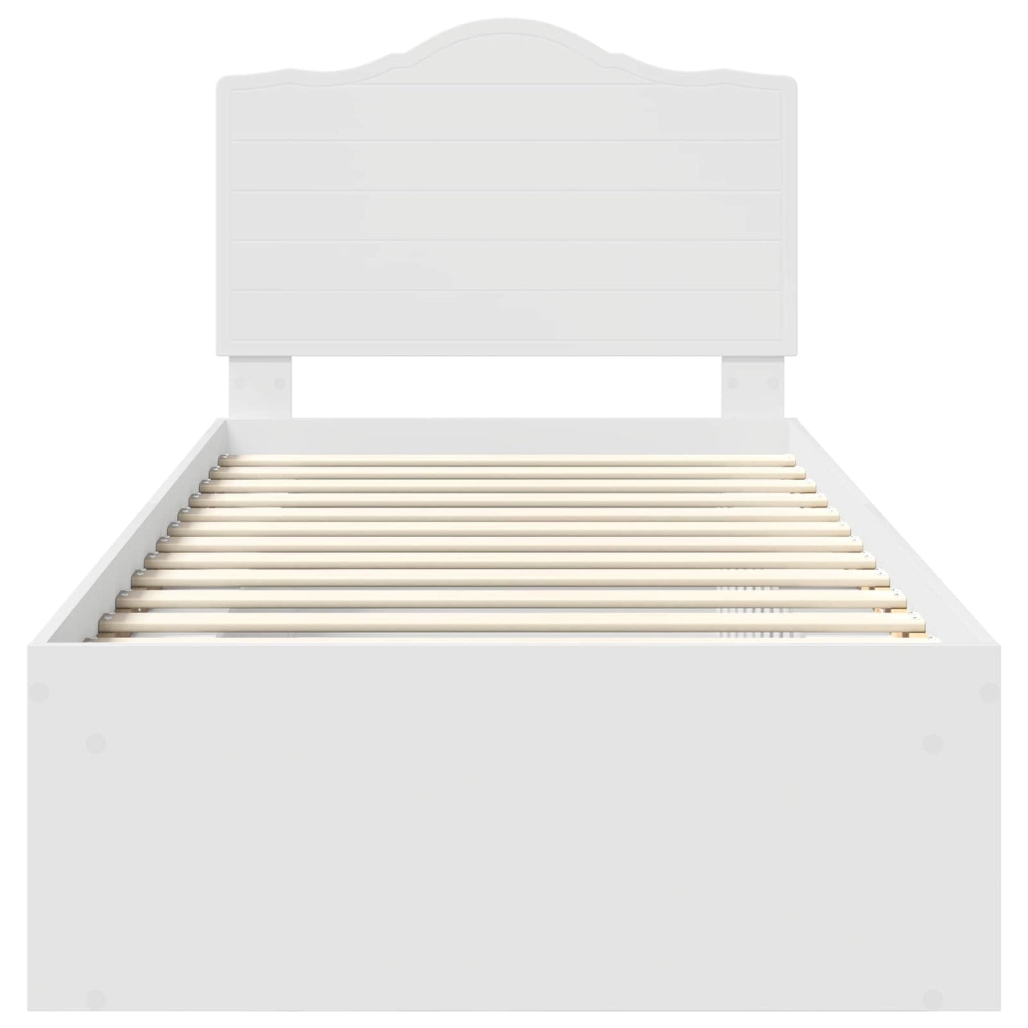 Bettrahmen mit Kopfteil Weiß 90 x 190 cm Massives Kiefernholz