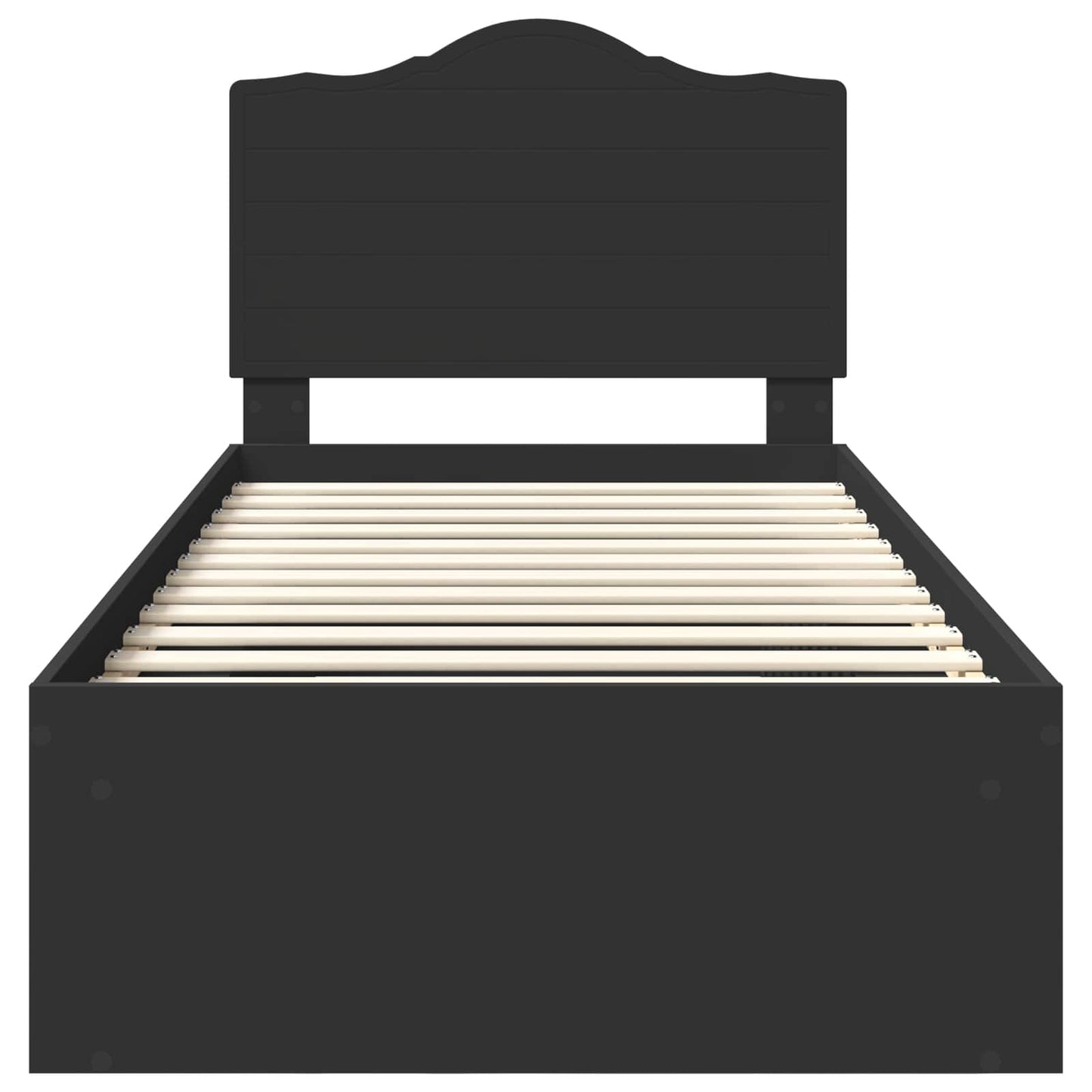 Bettrahmen Schwarz 90 x 190 cm Massives Kiefernholz