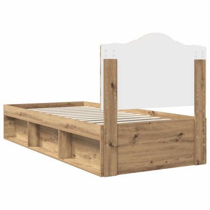 Bettrahmen Kunsthandwerk Eiche 90 x 190 cm Massives Kiefernholz