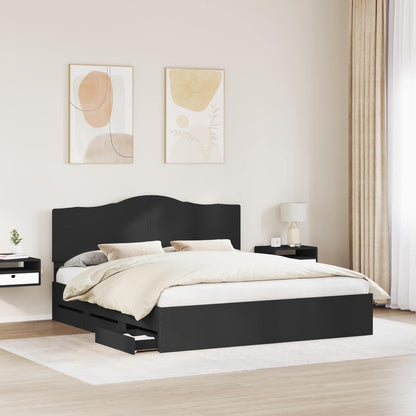 vidaXL Bettrahmen mit Schubladen Schwarz 200 x 200 cm Ingenieurs Holz