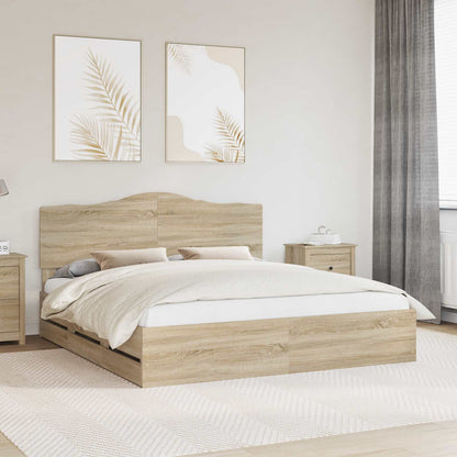 vidaXL Bettrahmen Sonoma-Eiche 200 x 200 cm Ingenieurs Holz