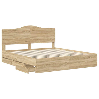 vidaXL Bettrahmen Sonoma-Eiche 200 x 200 cm Ingenieurs Holz