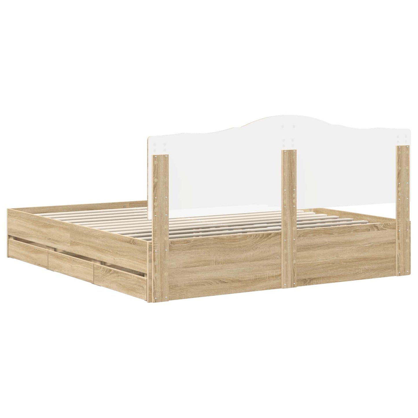vidaXL Bettrahmen Sonoma-Eiche 200 x 200 cm Ingenieurs Holz