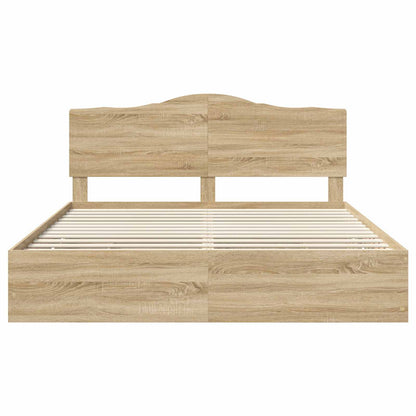 vidaXL Bettrahmen Sonoma-Eiche 200 x 200 cm Ingenieurs Holz