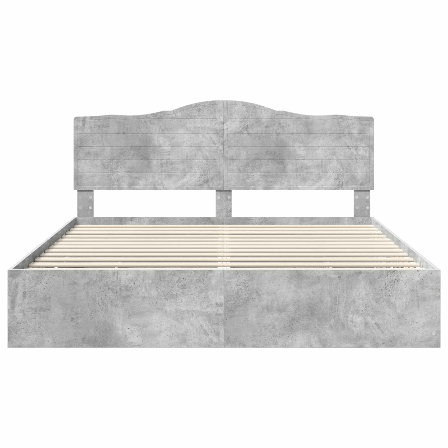 vidaXL Bettrahmen mit Kopfteil Beton Grau 200 x 200 cm Ingenieurs Holz