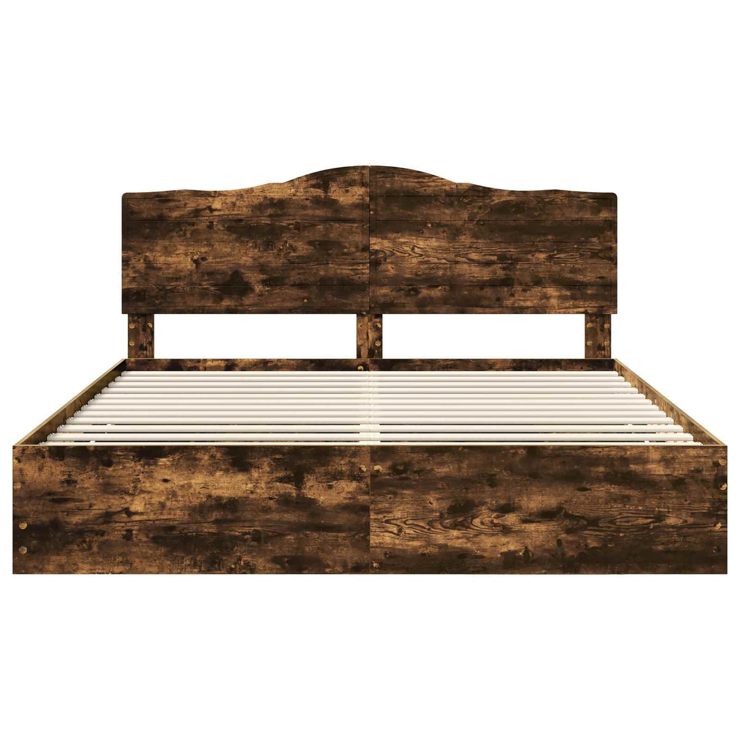 vidaXL Bettrahmen Geräucherte Eiche 200 x 200 cm Ingenieurs Holz