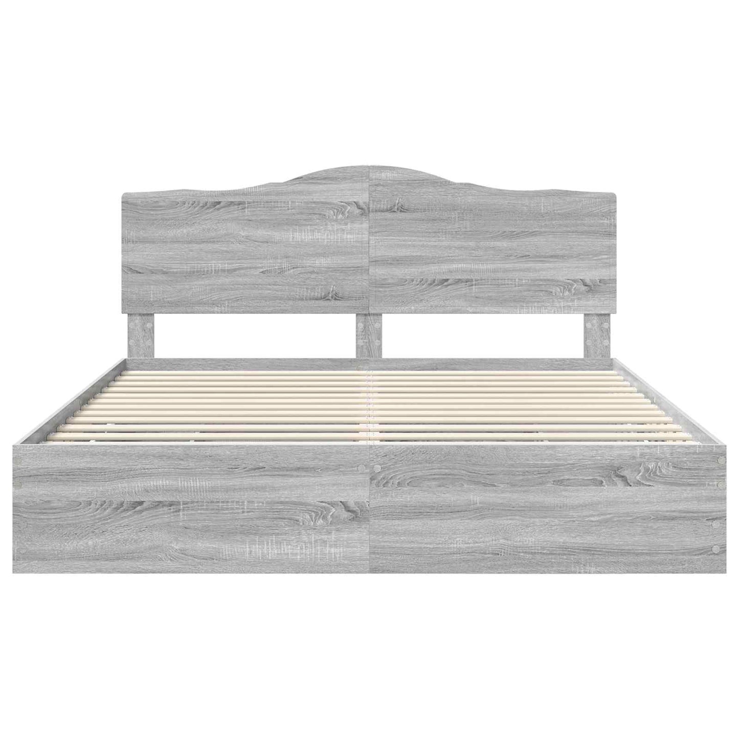 vidaXL Bettrahmen Graues Sonoma 200 x 200 cm Ingenieurs Holz