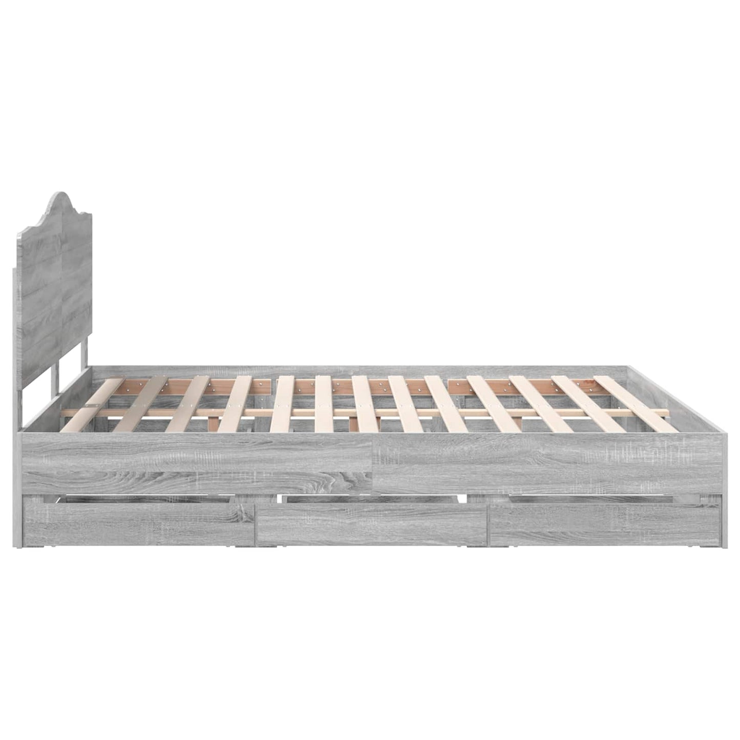 vidaXL Bettrahmen Graues Sonoma 200 x 200 cm Ingenieurs Holz