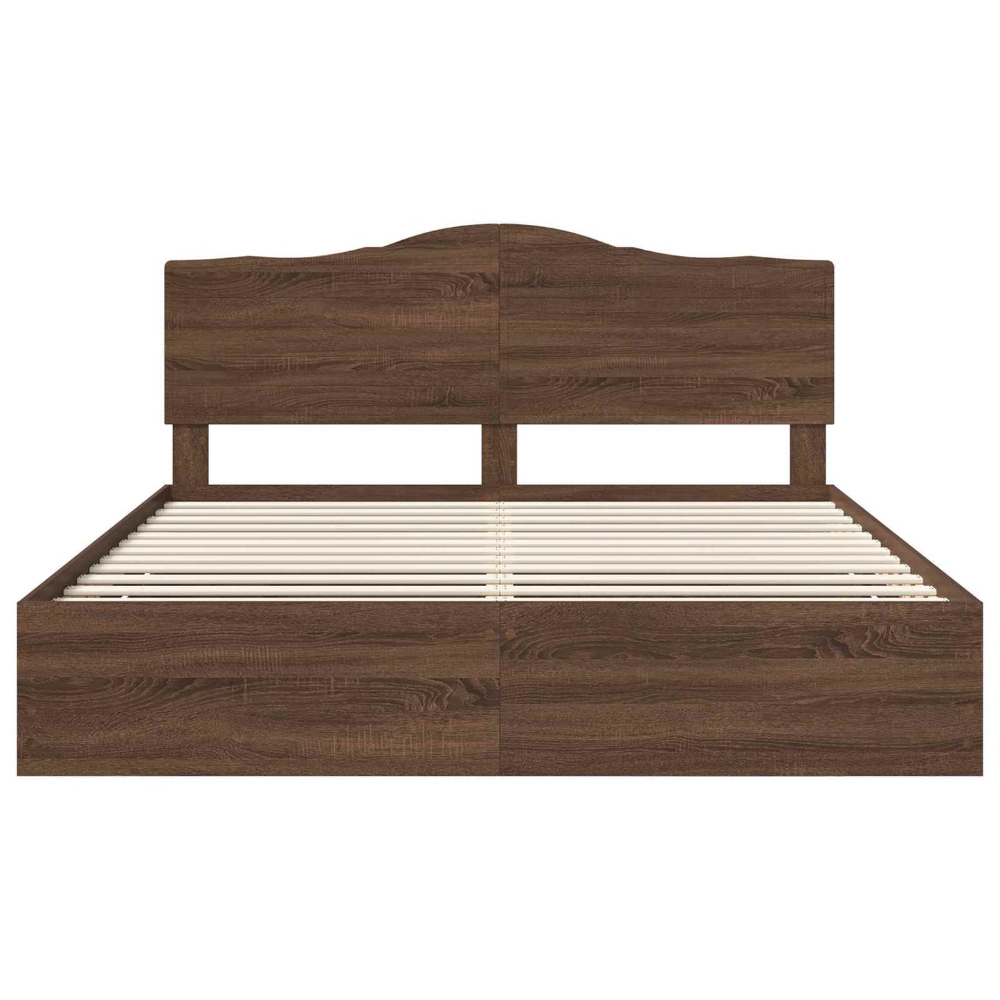 vidaXL Bettrahmen Braun Eichen-Optik 200 x 200 cm Ingenieurs Holz