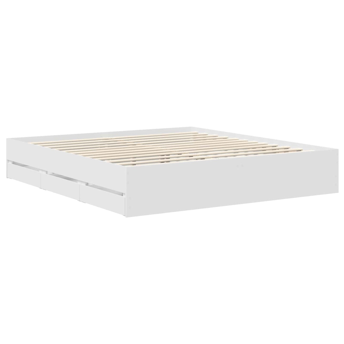 vidaXL Bettrahmen mit Schubladen Weiß 180 x 200 cm Ingenieurs Holz