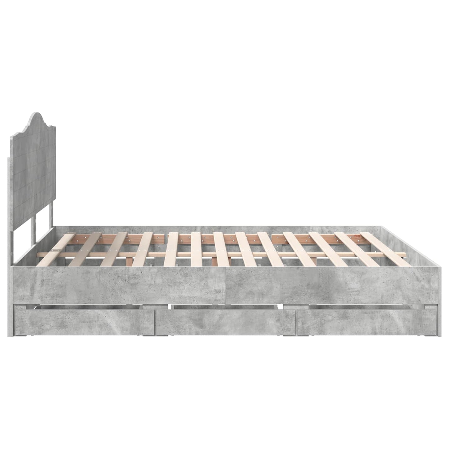 vidaXL Cadre de lit avec tête de lit Gris Ciment 180 x 200 cm Bois d'ingénierie
