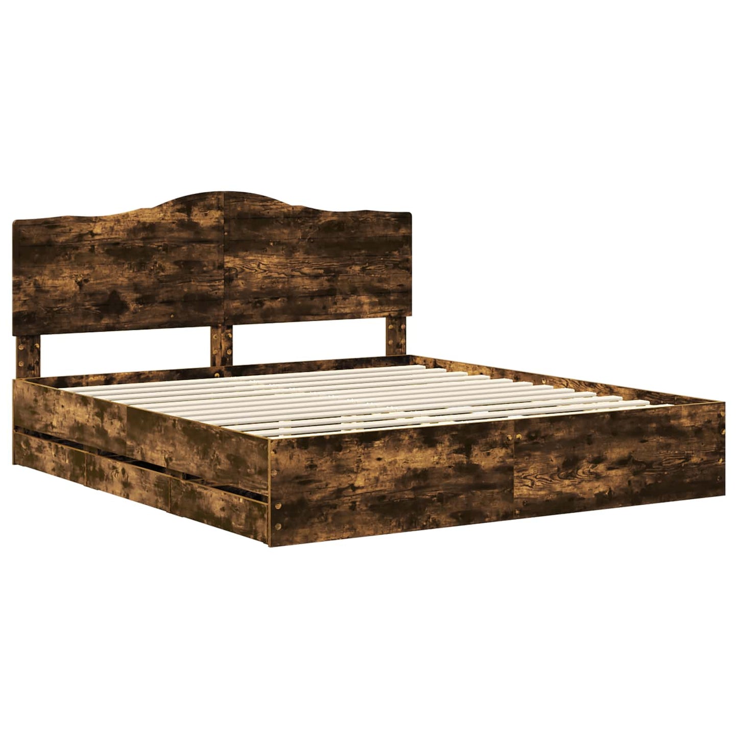 vidaXL Bettrahmen Geräucherte Eiche 180 x 200 cm Ingenieurs Holz