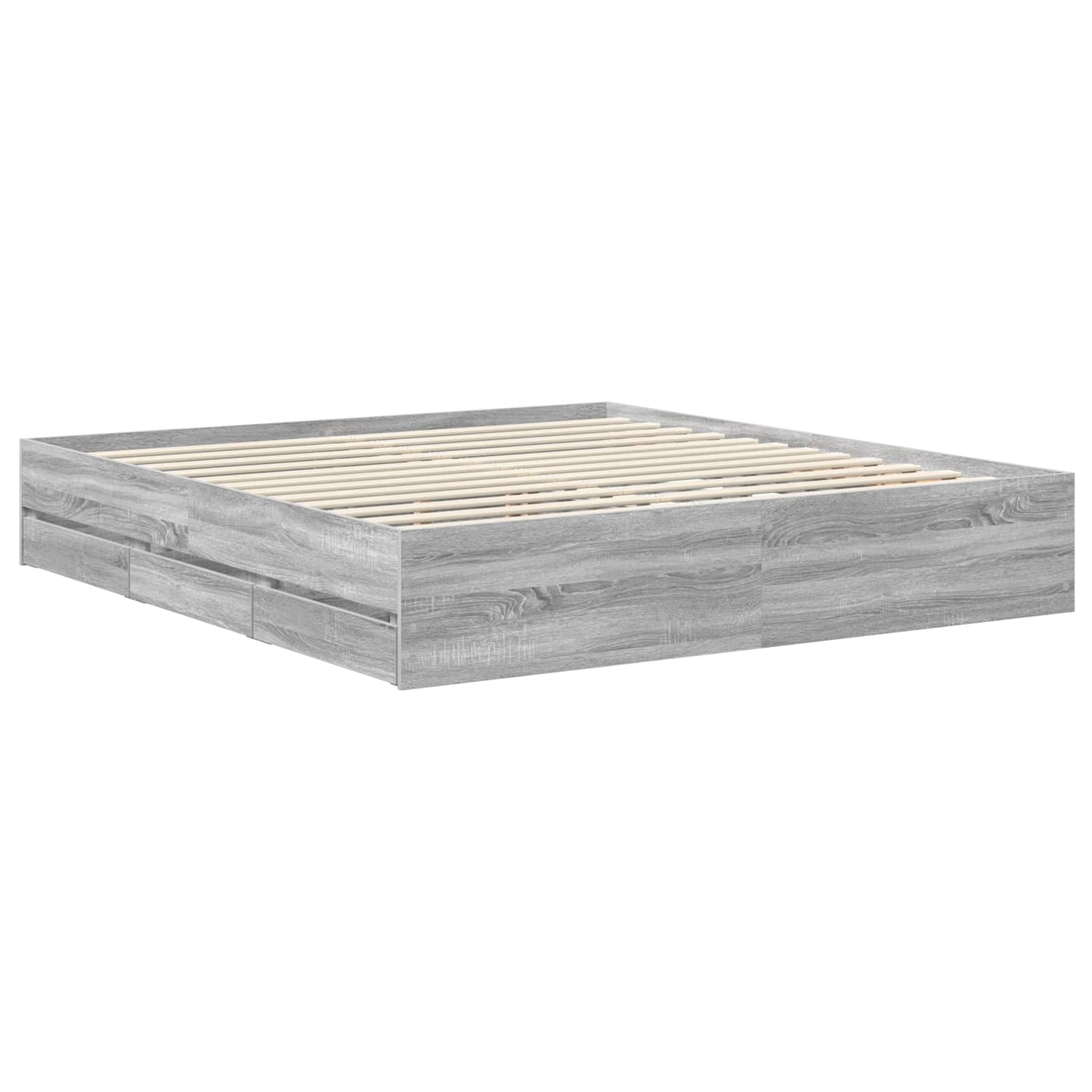 vidaXL Bettrahmen Graues Sonoma 180 x 200 cm Ingenieurs Holz