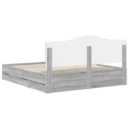 vidaXL Bettrahmen Graues Sonoma 180 x 200 cm Ingenieurs Holz