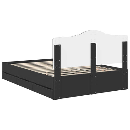vidaXL Bettrahmen mit Schubladen Schwarz 160 x 200 cm Ingenieurs Holz