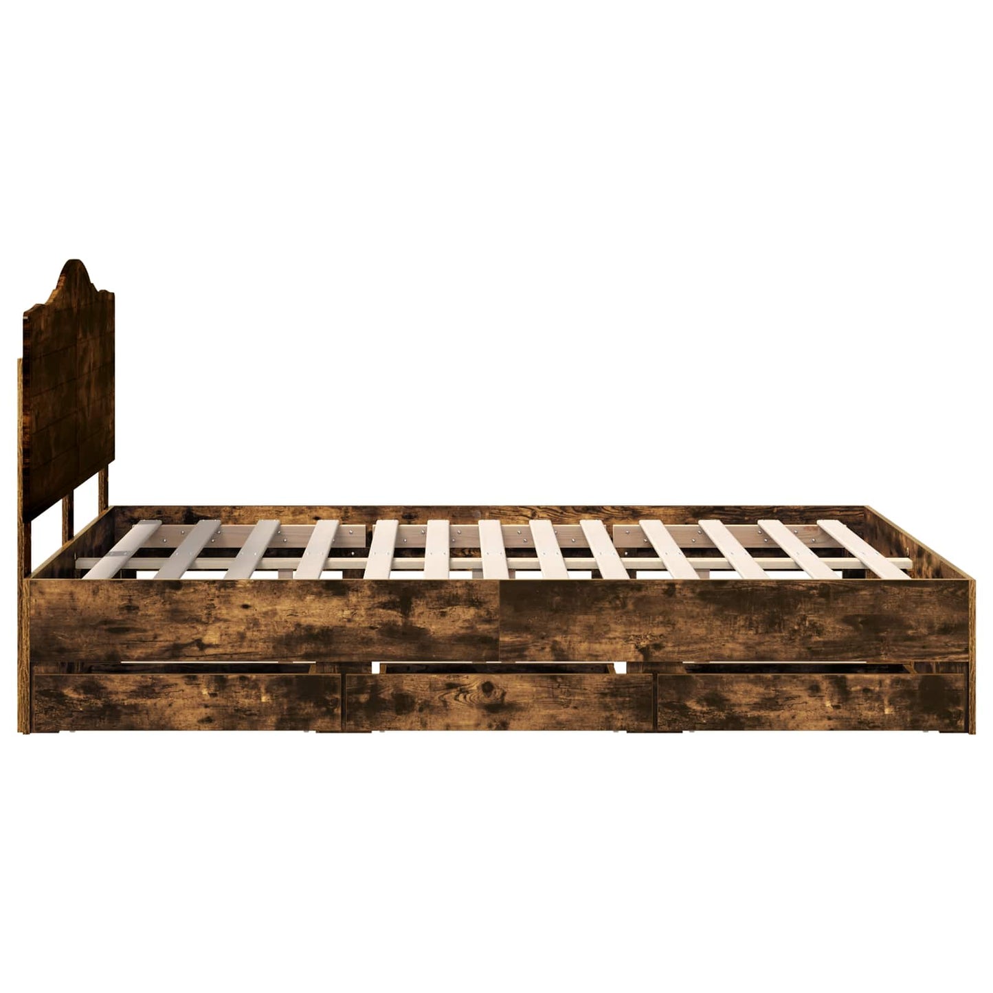 vidaXL Bettrahmen Geräucherte Eiche 160 x 200 cm Ingenieurs Holz