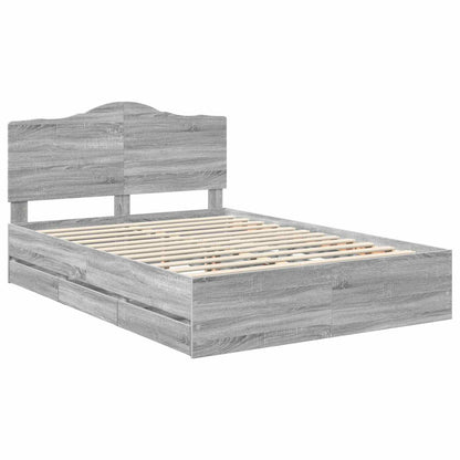 vidaXL Bettrahmen Graues Sonoma 160 x 200 cm Ingenieurs Holz