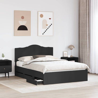 vidaXL Bettrahmen mit Schubladen Schwarz 150 x 200 cm Ingenieurs Holz