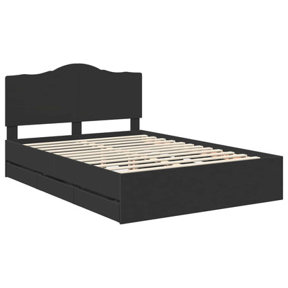 vidaXL Bettrahmen mit Schubladen Schwarz 150 x 200 cm Ingenieurs Holz