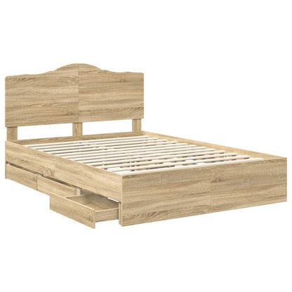 vidaXL Bettrahmen Sonoma-Eiche 150 x 200 cm Ingenieurs Holz