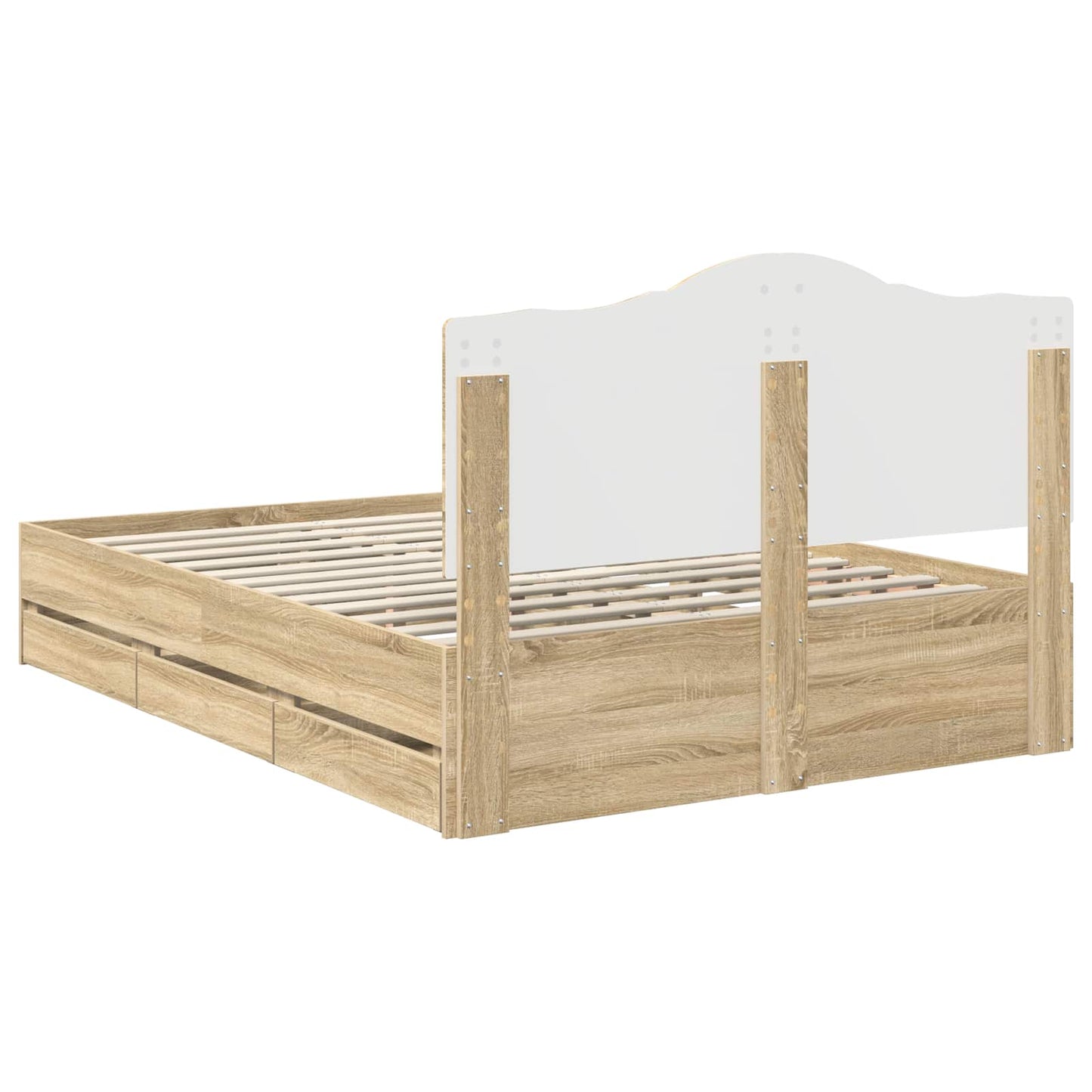 vidaXL Bettrahmen Sonoma-Eiche 150 x 200 cm Ingenieurs Holz