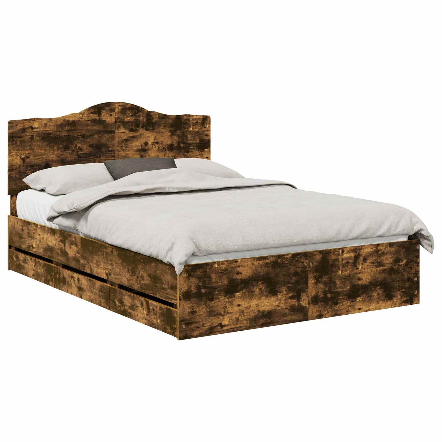 Bettrahmen Geräucherte Eiche 150 x 200 cm Ingenieurs Holz