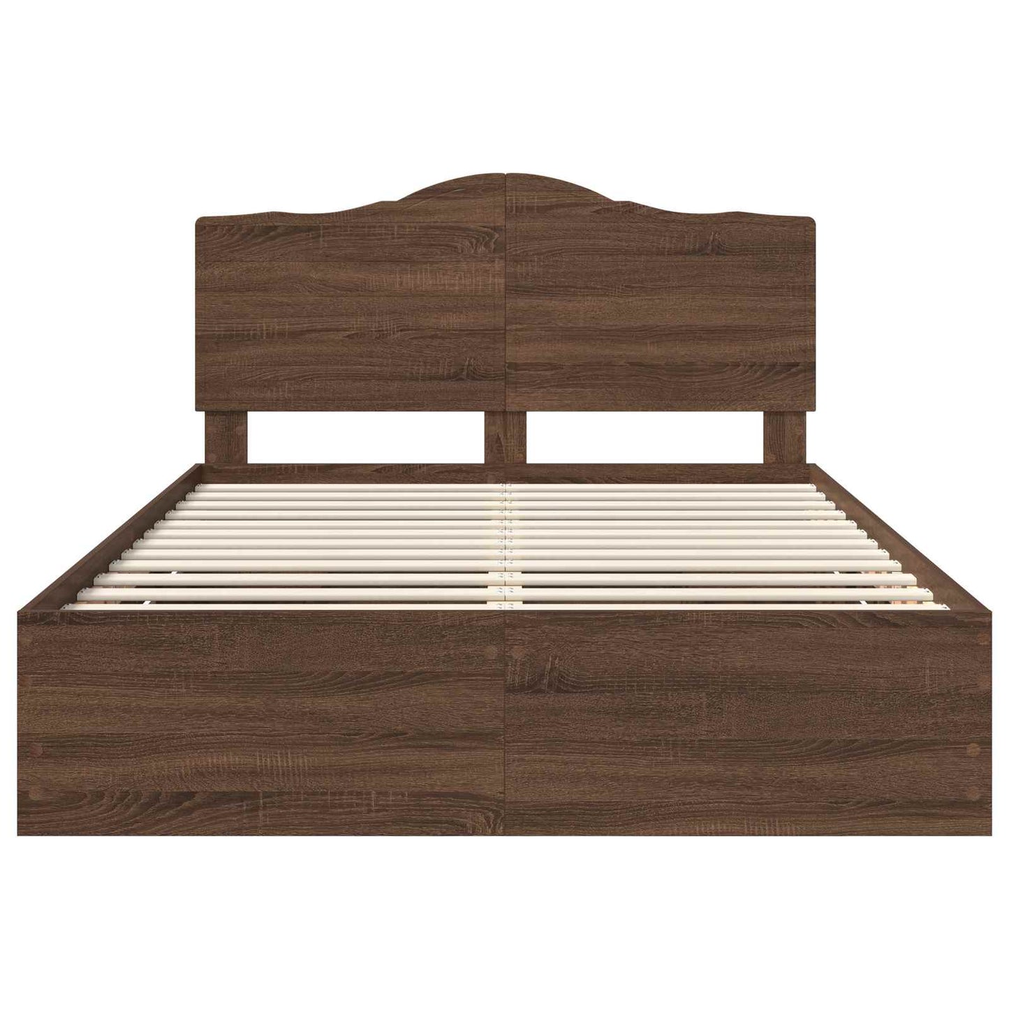 vidaXL Bettrahmen Braun Eichen-Optik 150 x 200 cm Ingenieurs Holz