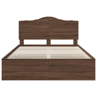 vidaXL Bettrahmen Braun Eichen-Optik 150 x 200 cm Ingenieurs Holz