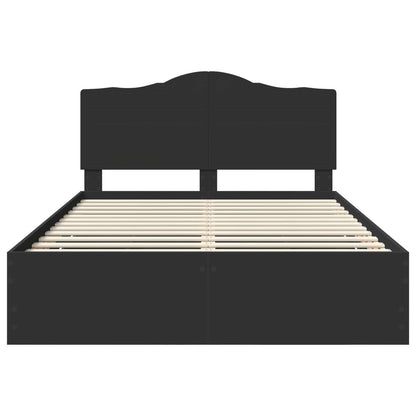 vidaXL Bettrahmen mit Schubladen Schwarz 140 x 190 cm Ingenieurs Holz
