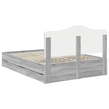 vidaXL Bettrahmen Graues Sonoma 140 x 190 cm Ingenieurs Holz