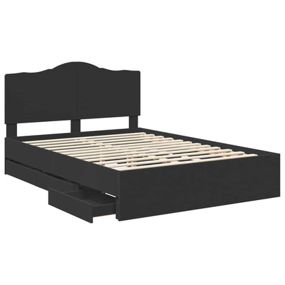 vidaXL Bettrahmen mit Schubladen Schwarz 140 x 200 cm Ingenieurs Holz