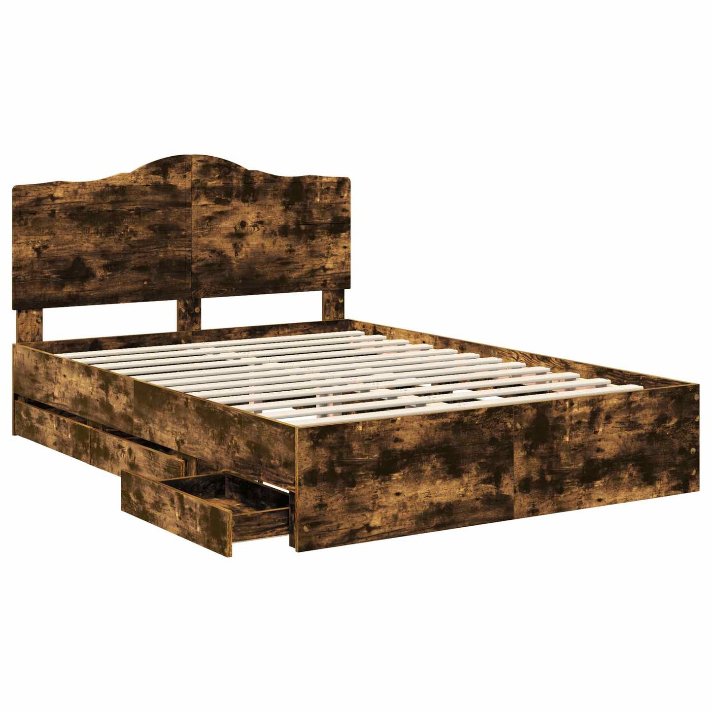 vidaXL Bettrahmen Geräucherte Eiche 140 x 200 cm Ingenieurs Holz