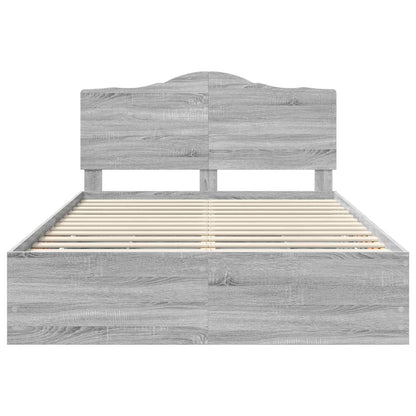 vidaXL Bettrahmen Graues Sonoma 140 x 200 cm Ingenieurs Holz