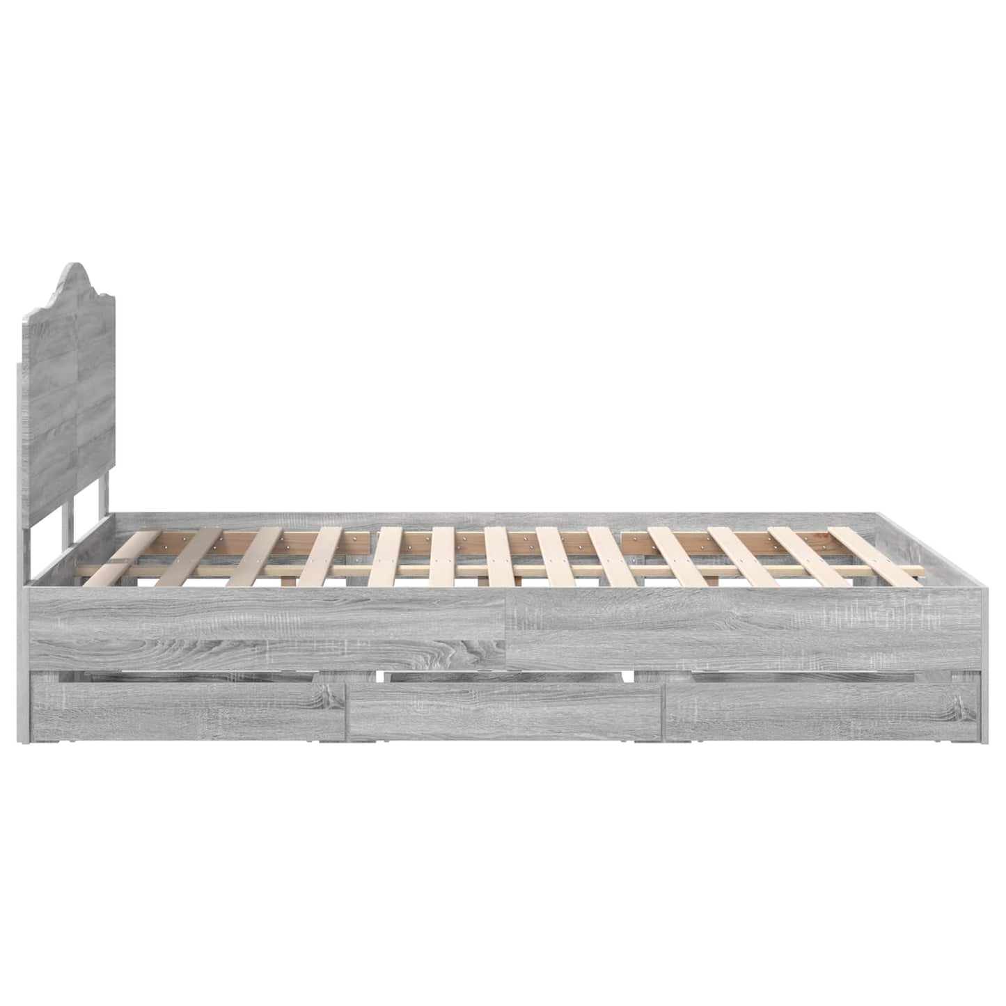 vidaXL Bettrahmen Graues Sonoma 140 x 200 cm Ingenieurs Holz