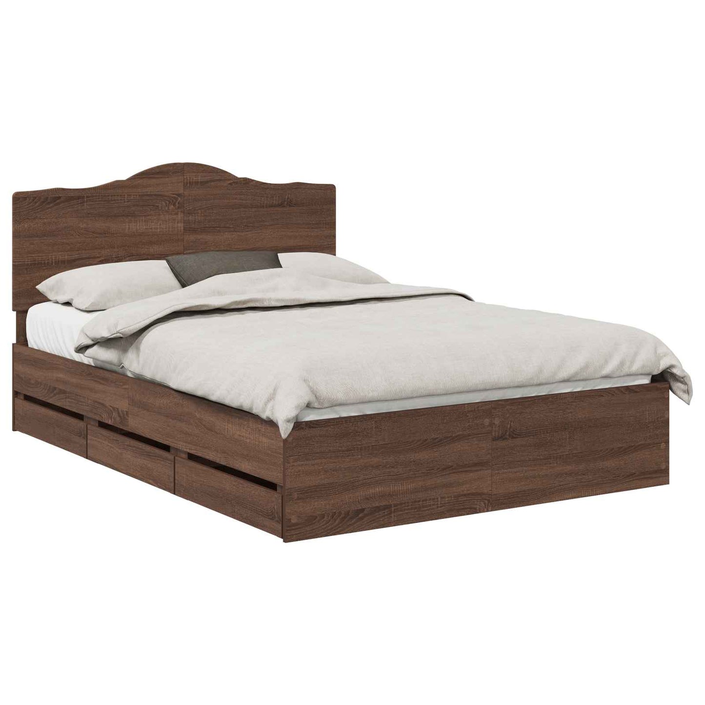 vidaXL Bettrahmen Braun Eichen-Optik 140 x 200 cm Ingenieurs Holz
