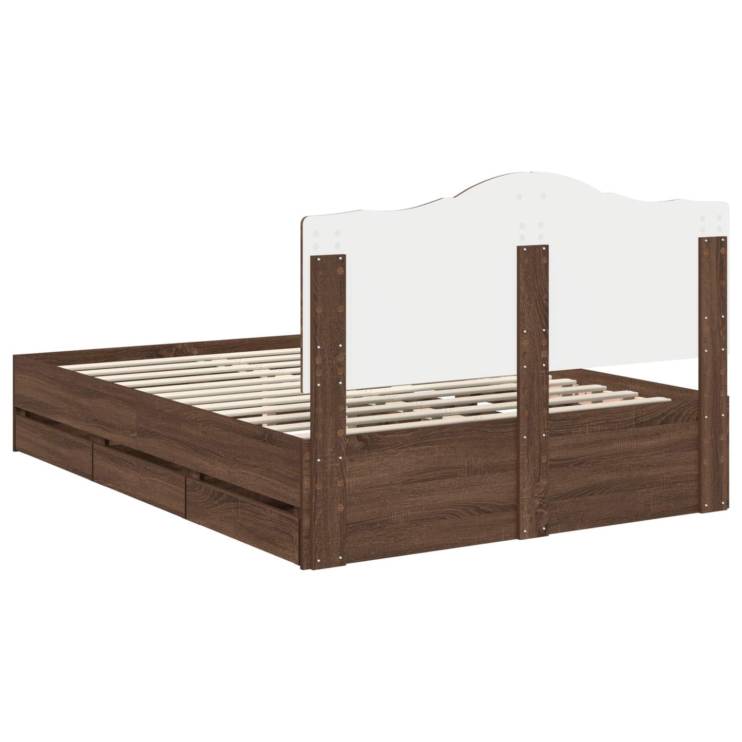 vidaXL Bettrahmen Braun Eichen-Optik 140 x 200 cm Ingenieurs Holz