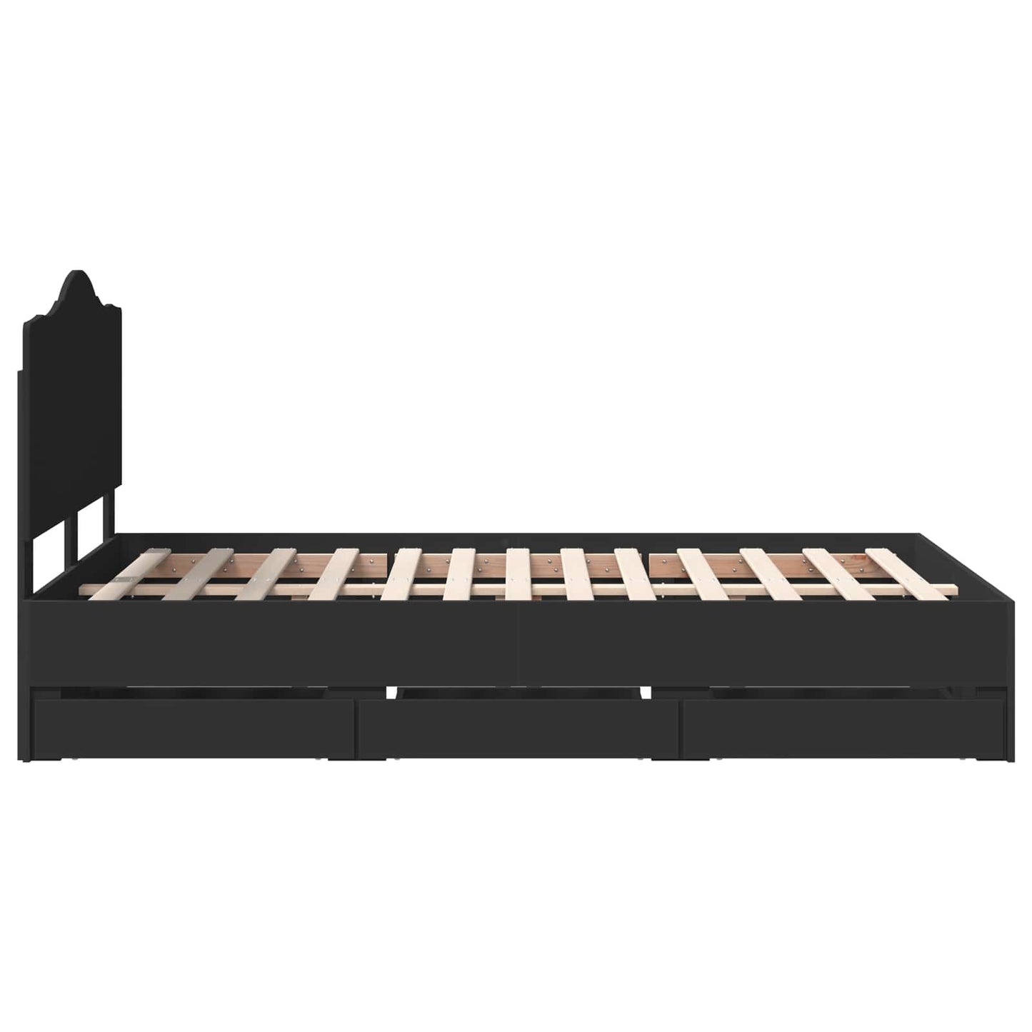vidaXL Bettrahmen mit Schubladen Schwarz 120 x 190 cm Ingenieurs Holz