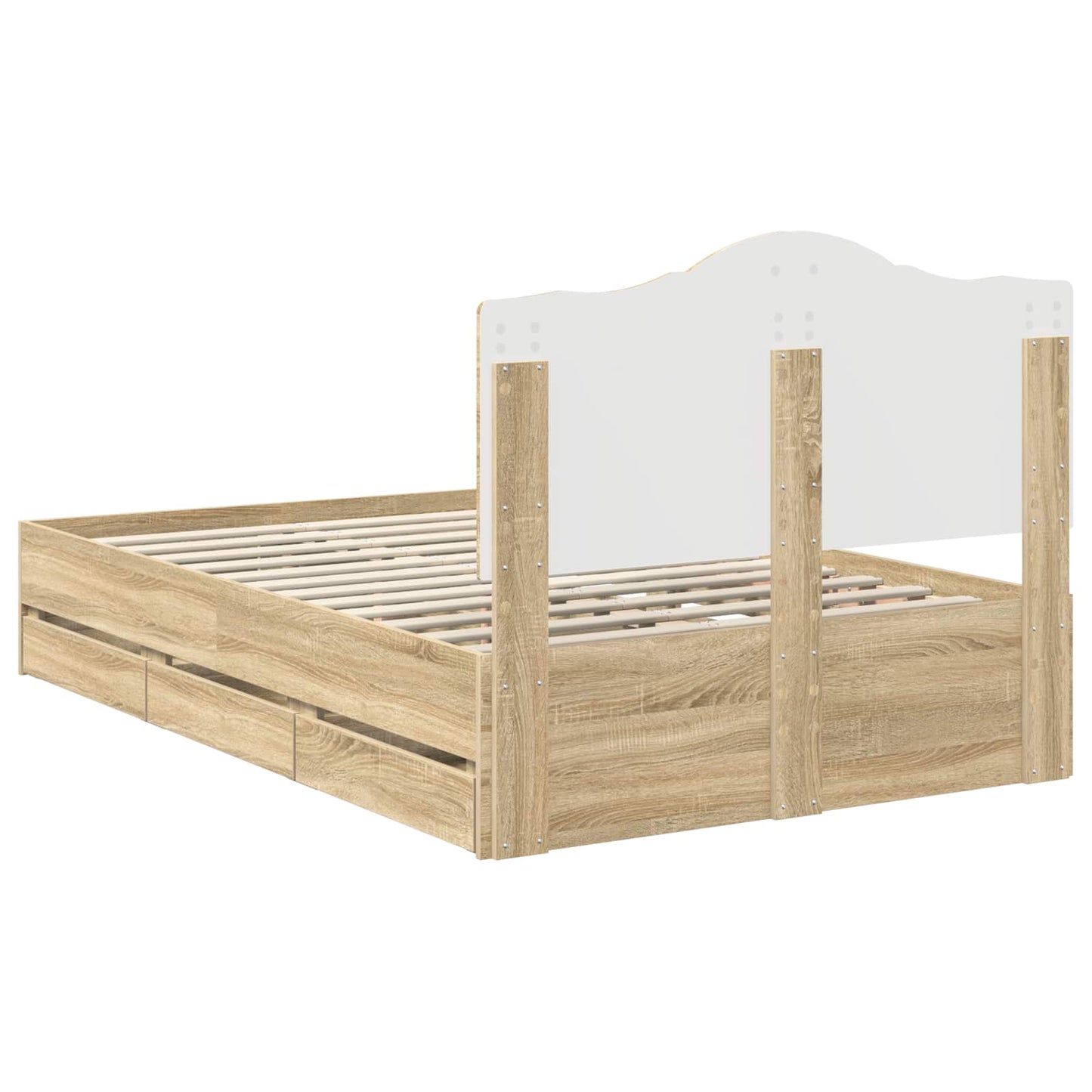 vidaXL Bettrahmen Sonoma-Eiche 120 x 190 cm Ingenieurs Holz