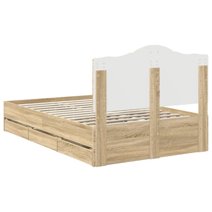 vidaXL Bettrahmen Sonoma-Eiche 120 x 190 cm Ingenieurs Holz